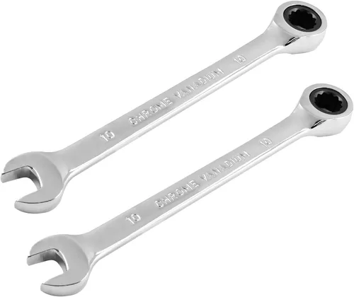 Vista 8 de 2 llaves de trinquete de 0.276 in, llave de trinquete reversible de acero CR-V, llave de trinquete SAE y métrica de 72 dientes, llave combinada