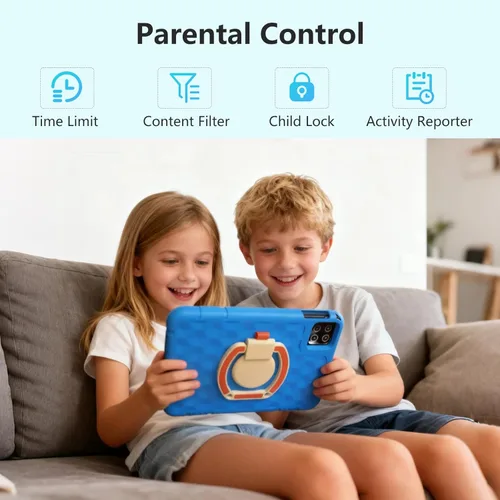 Vista 7 de 2025 Última Tablet de 10.1 Pulgadas para Niños Android 15 con Estuche Protector EVA Tablets para Niños con 20GB RAM 128GB Almacenamiento Tablet