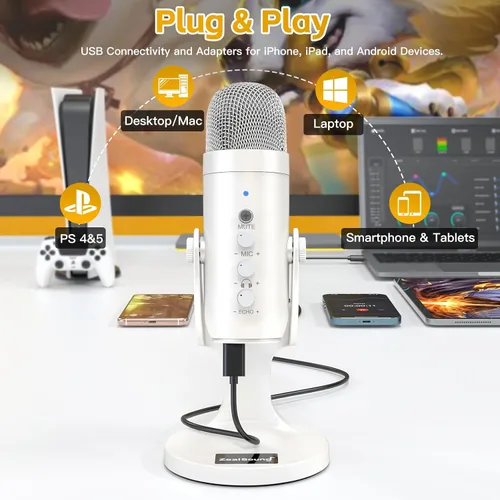 Vista 10 de ZealSound - Micrófono podcast para iPhone, PC y Android con reducción