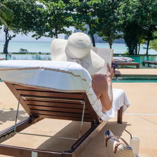 Vista 6 de Arkwright Las Rayas - Funda para tumbona, paquete de 2, toalla de rizo 100% algodón suave a rayas con soporte de bolsillo para playa, piscina, silla