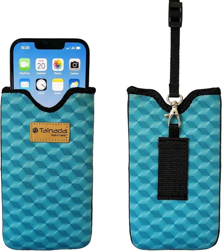 Vista 9 de Tainada Funda de transporte de neopreno a prueba de golpes para hombre y mujer, funda de transporte con cordón para el cuello, funda con lazo