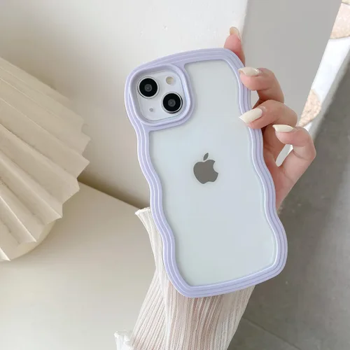 Vista 38 de QLTYPRI Funda compatible con iPhone 7/8/SE, bonita funda transparente con marco ondulado rizado para niñas y mujeres, funda protectora de TPU