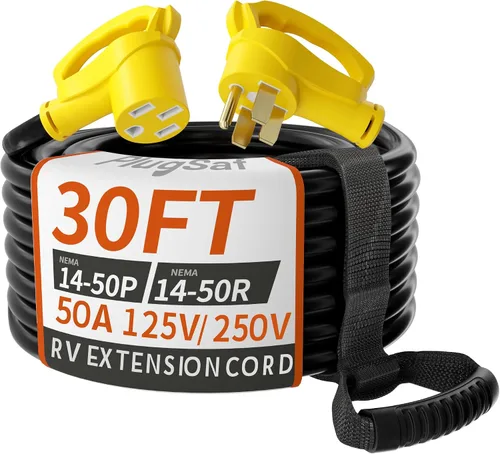 Vista 10 de PlugSaf Cable de extensión RV de 15 pies y 30 amperios para exteriores