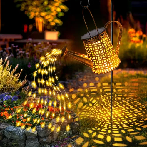 Vista 11 de YJFWAL Regadera Solar con Luces, Regalos Únicos para Navidad Mamá Abuela Mujeres Cumpleaños, Regalos de Jardinería Impermeables Regadera con Luces