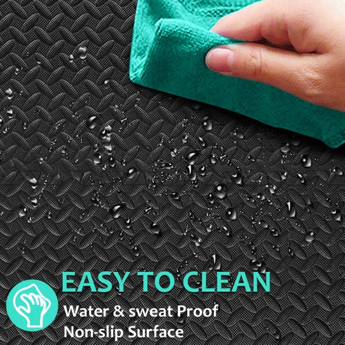 Vista 6 de BEAUTYOVO Tapete de ejercicio tipo rompecabezas con 12/24/48 baldosas de espuma entrelazadas para gimnasio, baldosas de espuma EVA de 24'' x 24