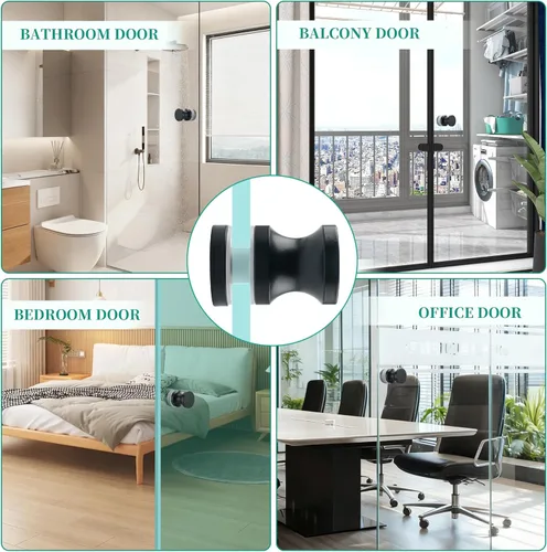 Vista 7 de Alise Manija de puerta de ducha, perilla para puertas corredizas de ducha, pomos de acero inoxidable sólido SUS304 resistente, piezas de repuesto