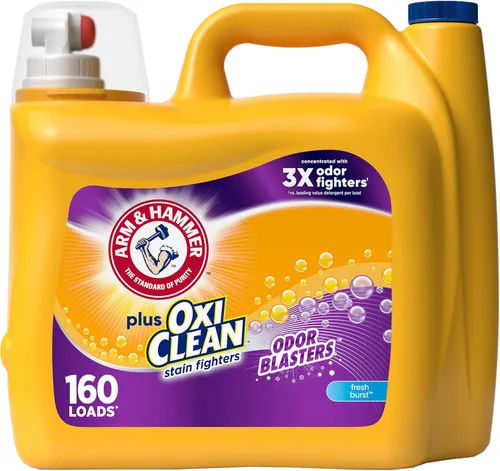 Vista 13 de ARM & HAMMER Plus OxiClean with Odor Blasters - Detergente líquido para ropa, removedor de olores de lavandería, ataca manchas, aroma botánico