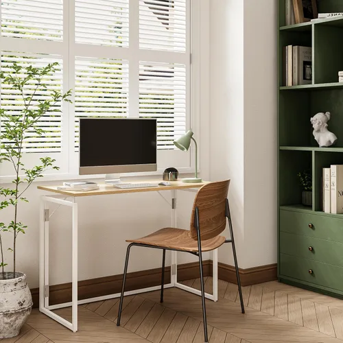 Vista 6 de alawooder Escritorio plegable – Escritorio plegable con parte superior de madera de 31.5 pulgadas para espacios pequeños No requiere montaje