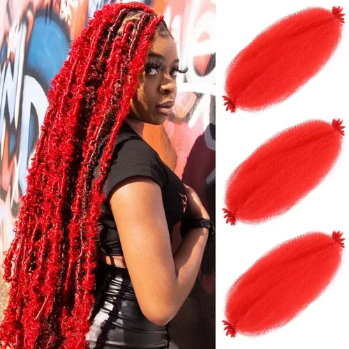 Vista 67 de Extensiones de cabello afro rizado Ginger 12 pulgadas, trenzas Marley de cabello trenzado elástico 350, extensiones de cabello afro rizado y rizado