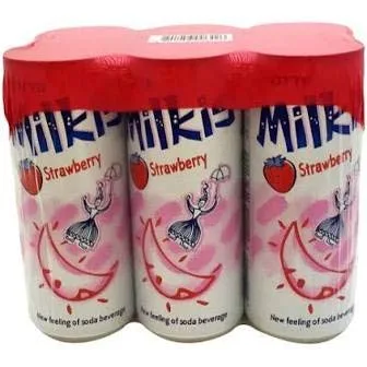 Vista 5 de Milkis - Bebida carbonatada de 4 sabores variados, manzana, melón, fresa y original, 8.45 onzas líquidas, paquete de 24