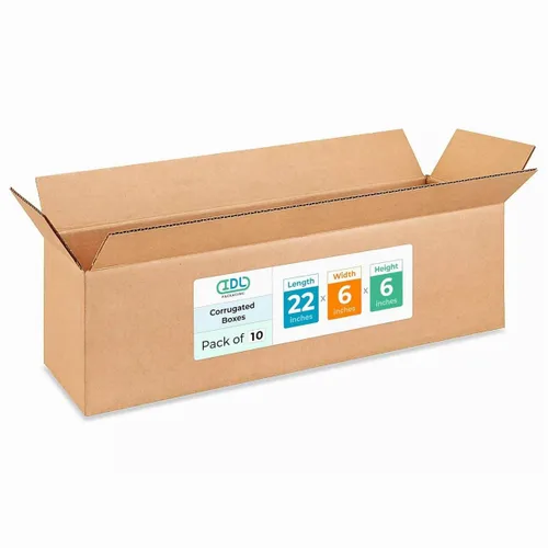 Vista 199 de IDL Packaging Paquete de 5 cajas de envío altas de 8 x 8 x 48 pulgadas, extra resistentes de 200 libras frente a caja regular, cajas de mudanza