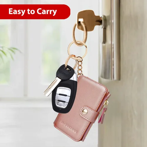 Vista 5 de M-Plateau Billetera, para mujer de cuero llavero cartera con cremallera bolsillo de moneda de identificación ventana correa de muñeca caja