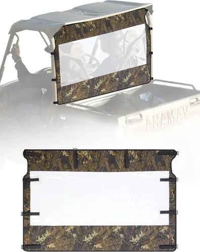 Vista 8 de ZIDIYORUO Parabrisas trasero suave para Yamaha Rhino y Massimo UTVs – Parabrisas de PVC listo para el invierno, impermeable y resistente al viento