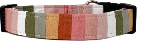 Boho Stripe Dog Collar with Buckle - Made in the USA - Handmade by Collars by Design (X-Small)