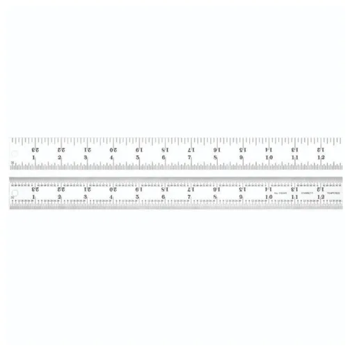 Vista 9 de Regla de acero templado Starrett Spring, con graduación de pulgadas, graduaciones estilo 4R, 1