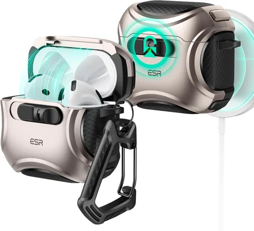 Vista 17 de ESR Funda para AirPods Pro 3 (2025), compatible con Airpods Pro de 3ª generación (cable USB-C), MagSafe sin esfuerzo, bloqueo a prueba de caídas