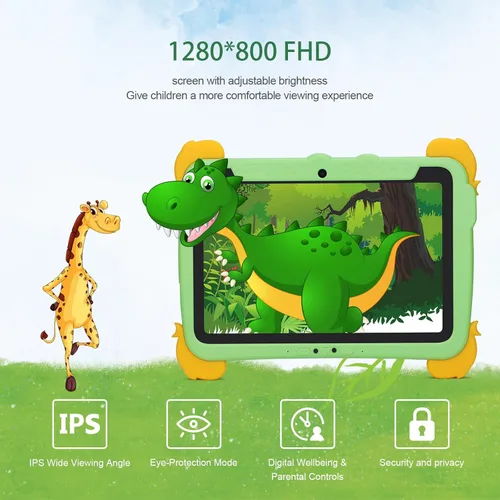 Vista 6 de C idea Tabletas para niños de 10.1 pulgadas, tableta Android 13 para niños, tableta de 4 GB de RAM+64 GB de ROM (1 TB TF), pantalla FHD IPS, batería