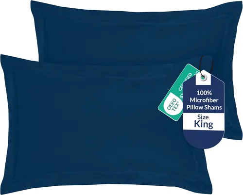 Vista 33 de Royale Linens Paquete de 2 fundas de almohada de tamaño estándar de 20 x 26 pulgadas, microfibra cepillada, fundas de almohada de cama, resistentes