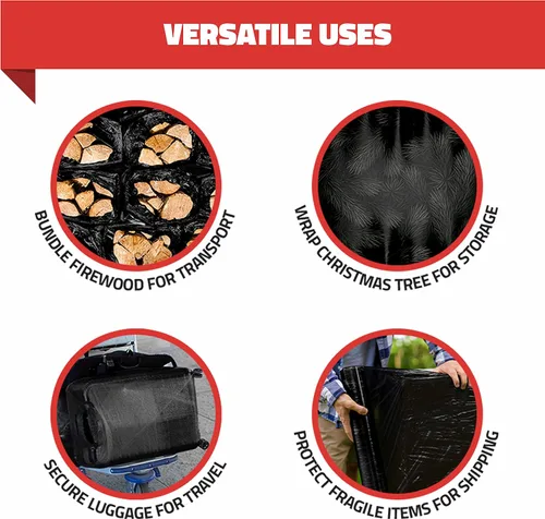 Vista 10 de Stretch Wrap - Rollos de plástico transparente para palé de plástico, resistente, 18 x 11 pulgadas, calibre 80 (grosor de 20 micras), autoadhesivo