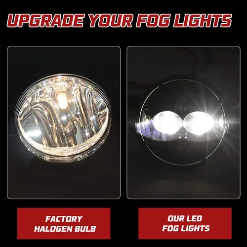 Vista 2 de BUNKER INDUST Luces antiniebla LED para 2007-2013 GMC Sierra 1500/2007-2014 Sierra 2500HD 3500HD, Kit de luces antiniebla de repuesto