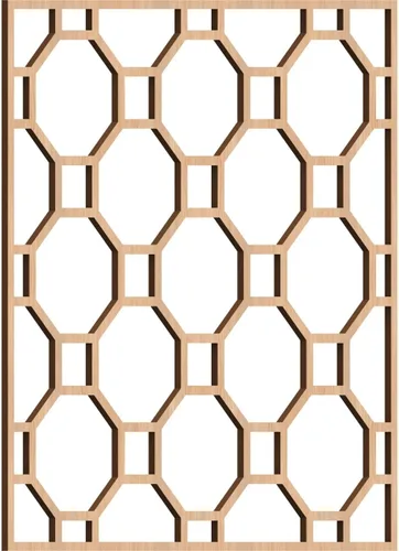 Vista 5 de 7 3/8"W x 7 3/8"H x 1/4"T Extra Small Pontiac Decorative Fretwork Wood Wall Panels, Alder