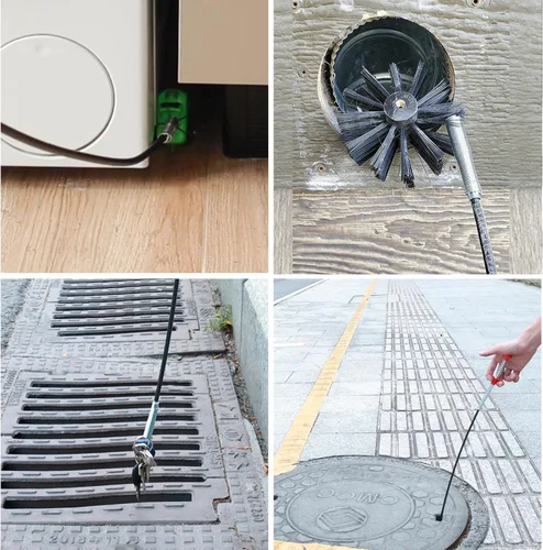 Vista 7 de Removedor de obstrucciones de drenaje de 33 pulgadas con serpiente flexible, herramienta de agarre con garra para cabello, tubería y fregadero