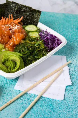 Vista 2 de PacknWood 210APUSCB750 - Ensaladera cuadrada de caña de azúcar, cuencos cuadrados de papel, cuencos de sopa compostables y biodegradables, cuenco