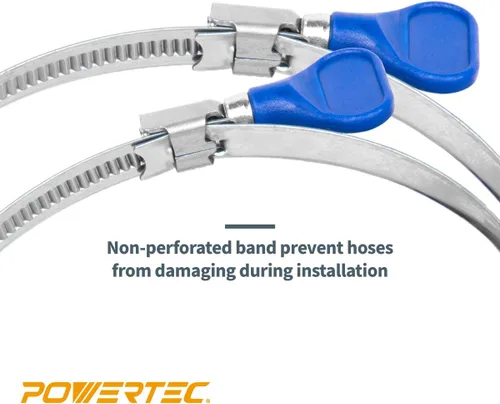 Vista 4 de POWERTEC 70127 Abrazadera de manguera para llave de 2-1/2 pulgadas, llave de tornillo de pulgar, abrazaderas de manguera de acero inoxidable
