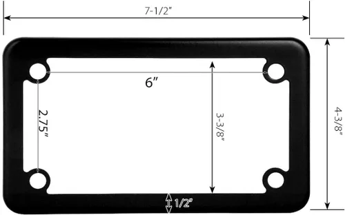 Vista 3 de LFPartS Marco de matrícula de acero inoxidable negro para motocicleta