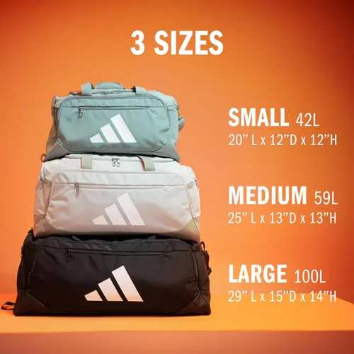 Vista 4 de adidas Defender 5.0 - Bolsa de lona duradera para deportes, gimnasio y viajes