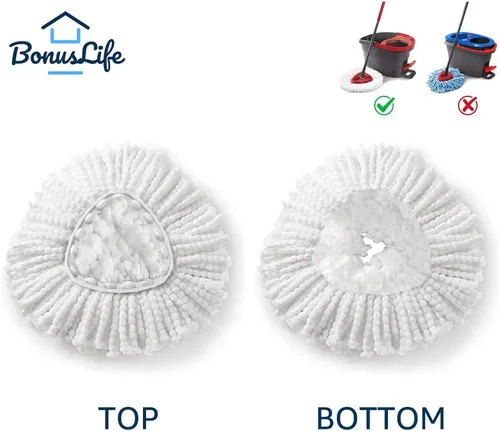 Vista 5 de Recambios de cabezales de fregona para el sistema O-Ceda Easy Wrin Spin, repuestos de microfibra, repuesto de cabezal de fregona fácil de limpiar