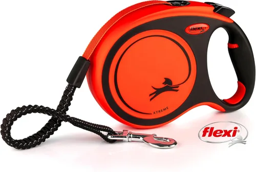 Vista 3 de Flexi Xtreme - Correa retráctil para perros de hasta 143 libras, color naranja y negro