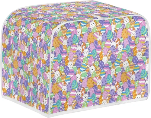 Vista 25 de Cubierta para tostadora con diseño de bandera americana y pájaros florales, protector de tostadora compatible con 2 rebanadas, cubierta protectora