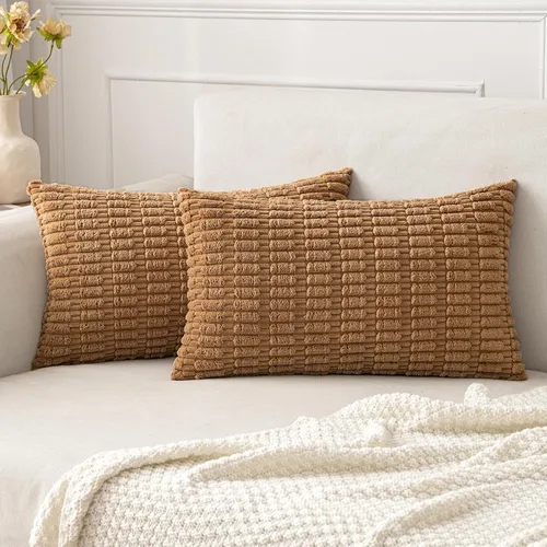 Vista 86 de MIULEE- Juego de 2 fundas decorativas de pana suave para cojín; diseño a rayas estilo bohemio, moderno, rural; decoración p/el hogar, sala de estar