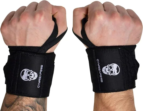Gymreapers Muñequeras de levantamiento de pesas (aprobadas por IPF) de 18 pulgadas, soporte de muñeca de calidad profesional con lazo para el pulgar