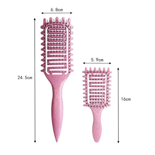 Vista 6 de Cepillo definidor de rizos, cepillo de pelo rizado 2024, cepillo de cabello ventilado para desenredar, dar forma y definir rizos para mujeres y Verde