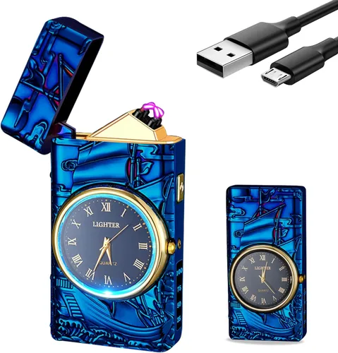 Vista 13 de SKRFIRE Encendedor Eléctrico Recargable Encendedor de Reloj para Águila, Encendedores de Arco USB, Encendedor de Dragón de Moda, Encendedores