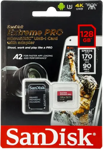 SanDisk Extreme Pro SDXC UHS-I U3 A2 V30 128GB + adaptador SDSQXCY-128G-GN6MA