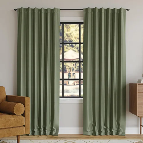 Vista 9 de Sun Zero Greyson - Valance de cortina con pestaña trasera de seda de dupioni de imitación con borlas de cuentas y aislamiento térmico total opaco