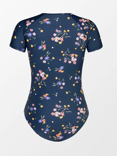 Vista 6 de CUPSHE Traje de baño de una pieza para mujer, cuello alto, cremallera, manga corta, traje de baño