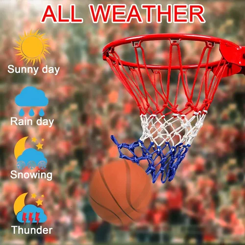 Vista 5 de NEIJIANG Red de baloncesto de repuesto, actualización 2025, redes de baloncesto profesionales gruesas resistentes para exteriores, resistente a