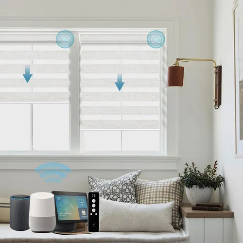 Vista 18 de SmartWings - Persianas motorizadas de cebra con control remoto, persianas de filtrado de luz inteligentes y semitransparentes para ventanas