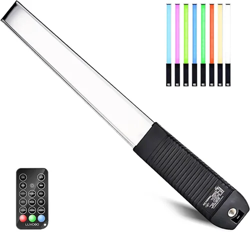 LUXCEO Iluminación LED RGB para fotografía, varita portátil de mano, luz LED de video de 1000 lúmenes, CRI 95+ USB recargable con control remoto,