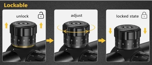 Vista 2 de Edenberg 3-12x40 con ajuste de paralaje, mira telescópica para rifle de caza, tubo de 30mm, torretas W/E bloqueables, amplio campo de visión, ocular