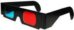 3D Glasses - Red & Cyan in BLACK Cardboard (50 Pairs) Unfolded Made in US - Buy in Bulk & Save -