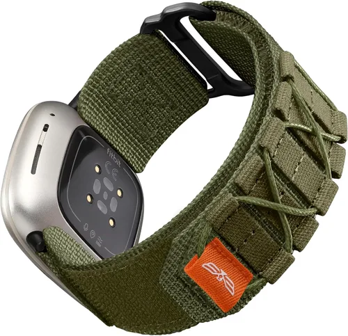 Vista 15 de Bandletic Bandas tácticas resistentes compatibles con Fitbit Versa 4 bandas/Versa 3/Sense 2/Sense, correas deportivas de nailon militar suave y Gris