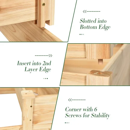 Vista 6 de Kit de jardinería Giantex, tipo cama de madera, para cultivar plantas y vegetales, Madera