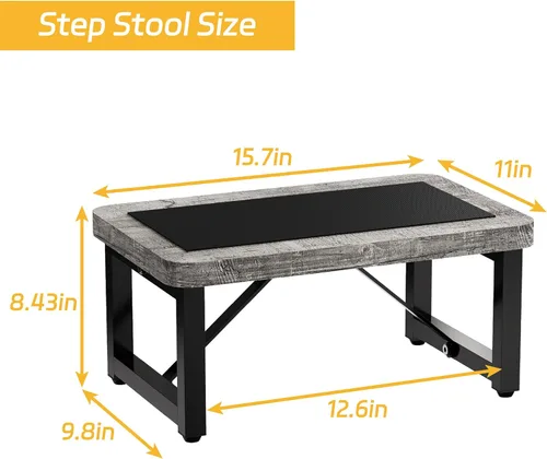 Vista 69 de Taburete de pie para adultos y niños, taburete resistente para armario, taburete de pie resistente para cocina, baño, dormitorio, soporta hasta 500
