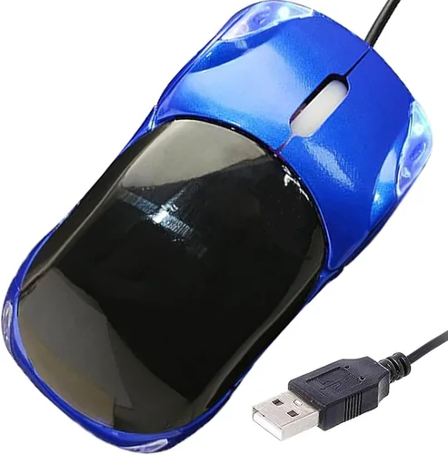 Vista 8 de Car Kids Mouse Small Cool Sports Wired Mouse for Kids Wired Kids Computer Mouse with USB Receiver and 1000DPI 2 Headlights for School Laptop