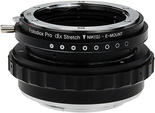 Vista 3 de Fotodiox Adaptador de montaje de lente extensible DLX compatible con lentes Nikon F-mount G-Type a cámaras Sony E-mount